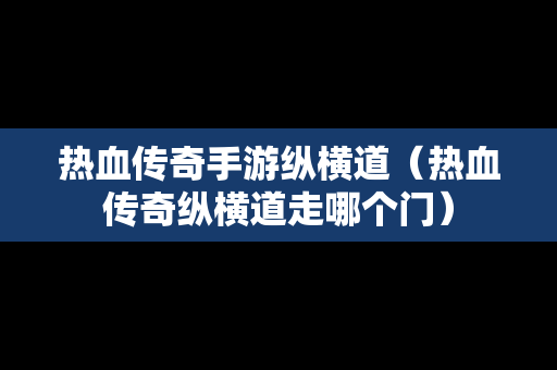 热血传奇手游纵横道（热血传奇纵横道走哪个门）