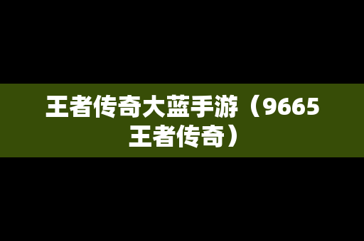 王者传奇大蓝手游（9665王者传奇）