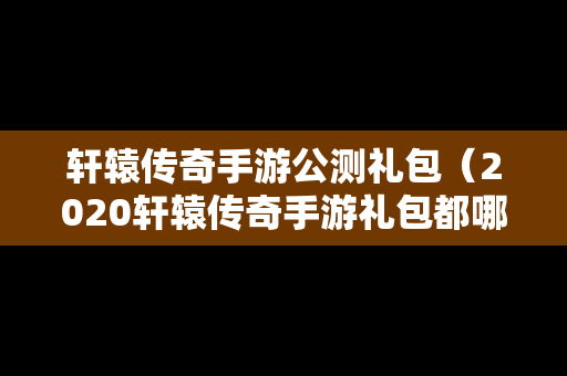 轩辕传奇手游公测礼包（2020轩辕传奇手游礼包都哪几个平台有）