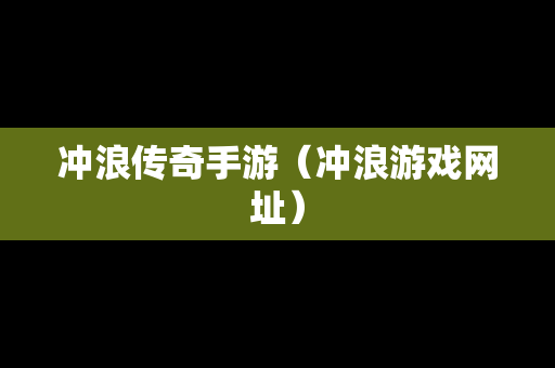 冲浪传奇手游（冲浪游戏网址）