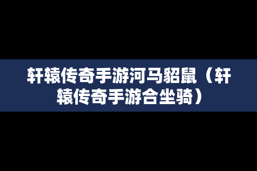 轩辕传奇手游河马貂鼠（轩辕传奇手游合坐骑）