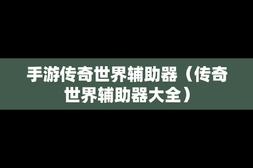 手游传奇世界辅助器（传奇世界辅助器大全）