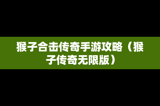 猴子合击传奇手游攻略（猴子传奇无限版）