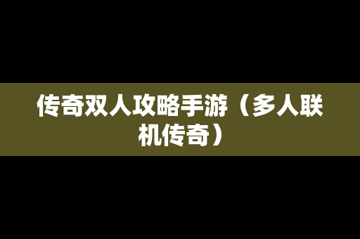 传奇双人攻略手游（多人联机传奇）